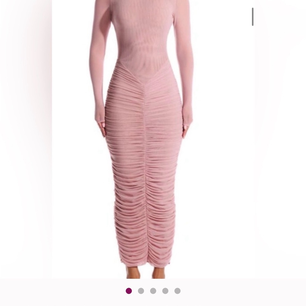Naked Wardrobe Meshed It All Up ruched maxi dress